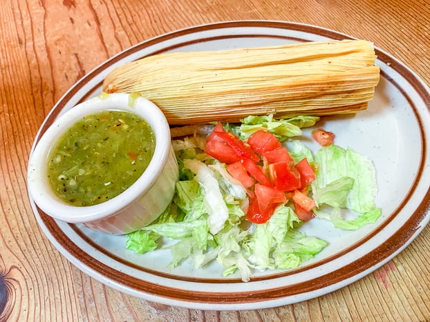 chicken tamale from The Shed Santa Fe