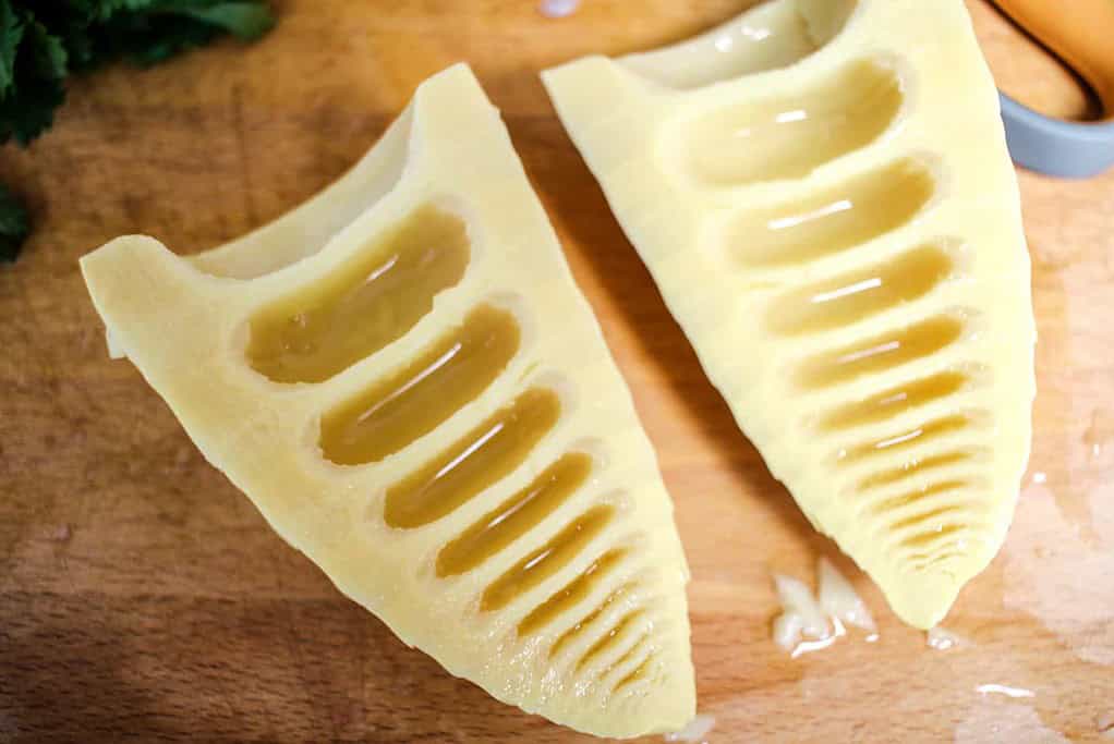 bamboo shoots cut in half