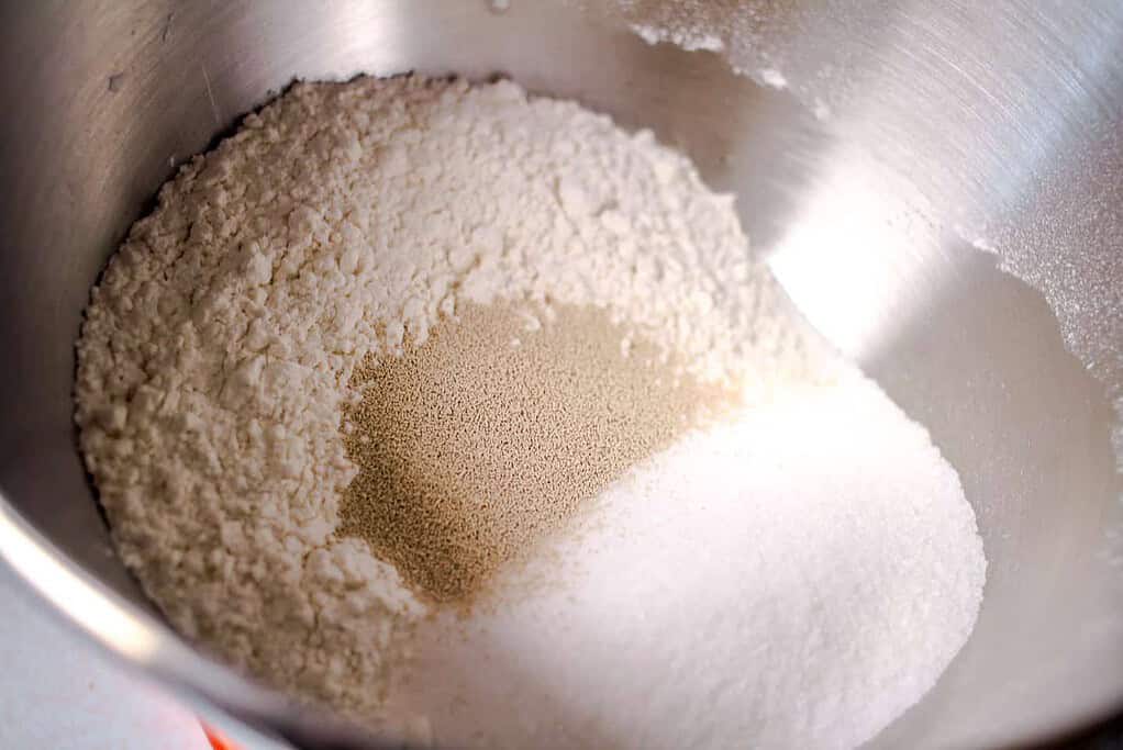 Flour, yeast, sugar for bread