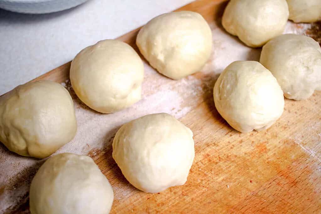 Divided dough balls