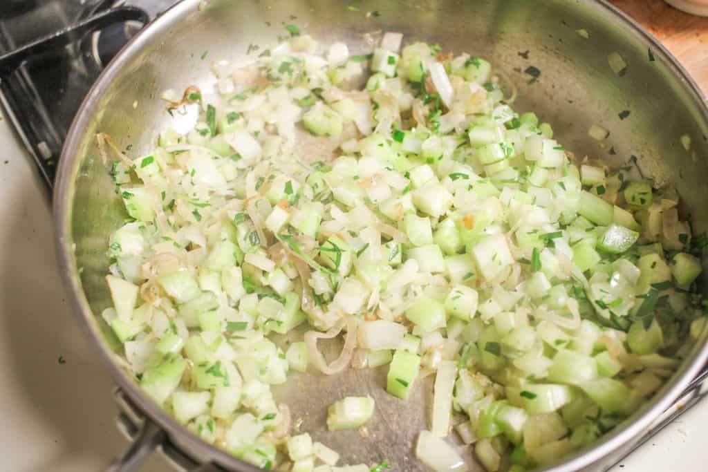 onions, celery and tarragon