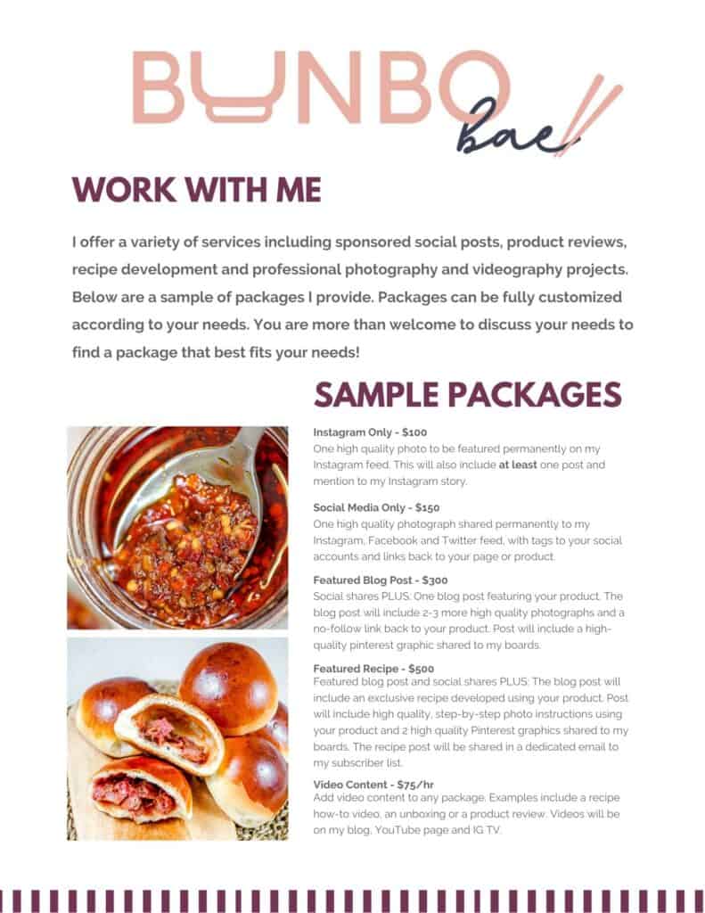 A copy of Suzanne's latest media kit, which includes services