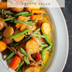 potatoes, green beans, carrots and shallot salad